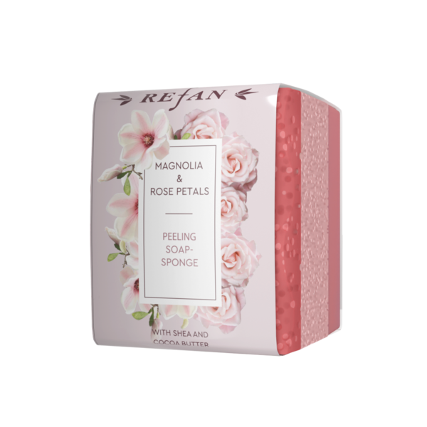Peeling -Seifenschwamm Magnolia & Rosenblätter 75g